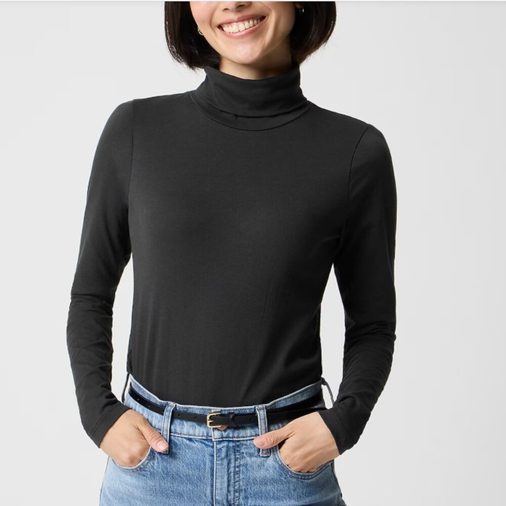 J. Crew Tissue Turtleneck - Size Medium - Black